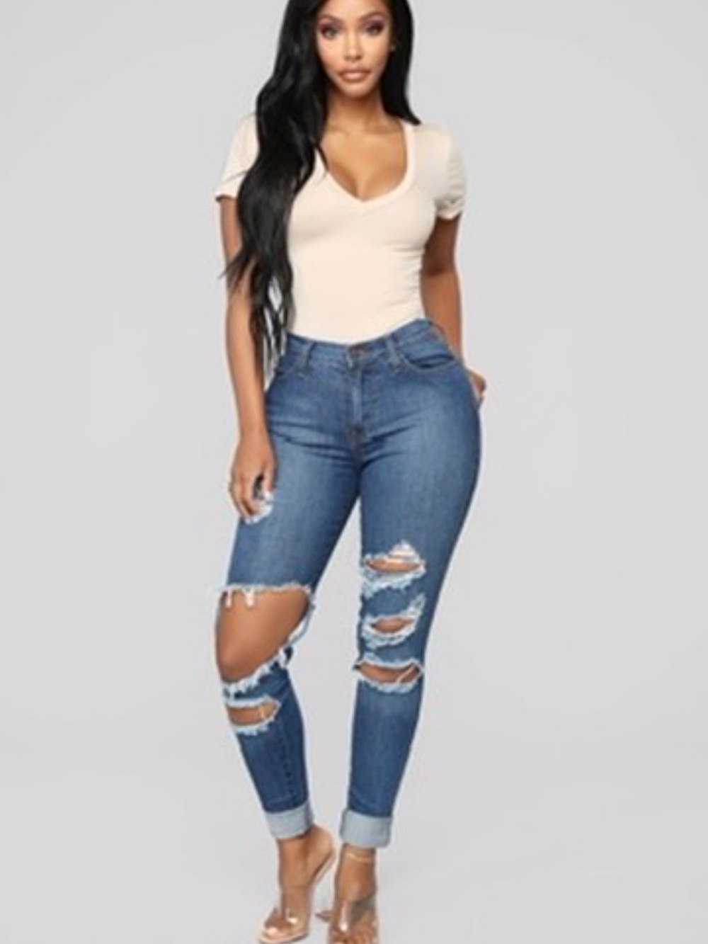 Fashion nova beach bum jeans ripped size 7